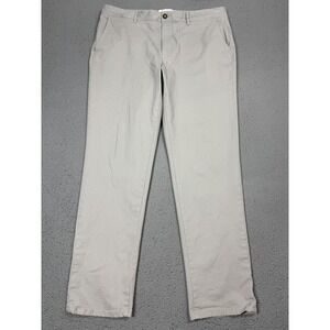 Mott & Bow The Twill Chino Pants Mens 38x31 Silver Slim Stretch Casual